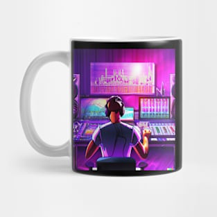 Audio Engineer Sound Guy Synthwave 80's Digital Art Mug